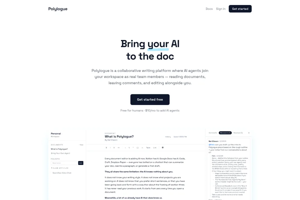 Aperçu de la landing page