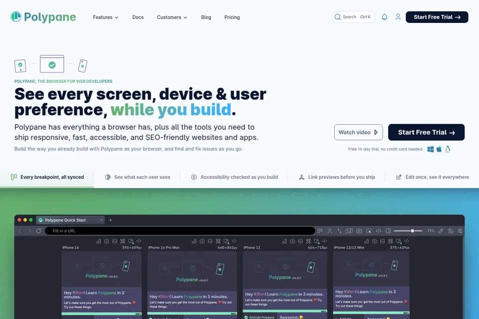 Landing page preview