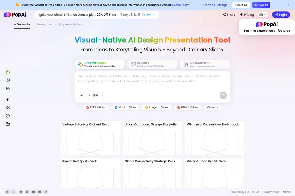 Aperçu de la landing page