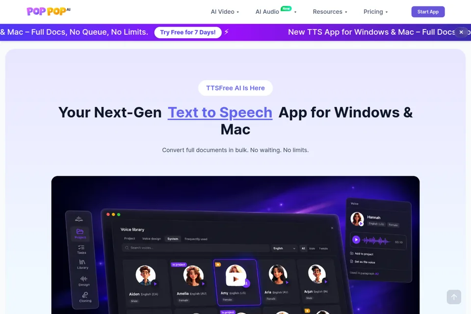 Aperçu de la landing page