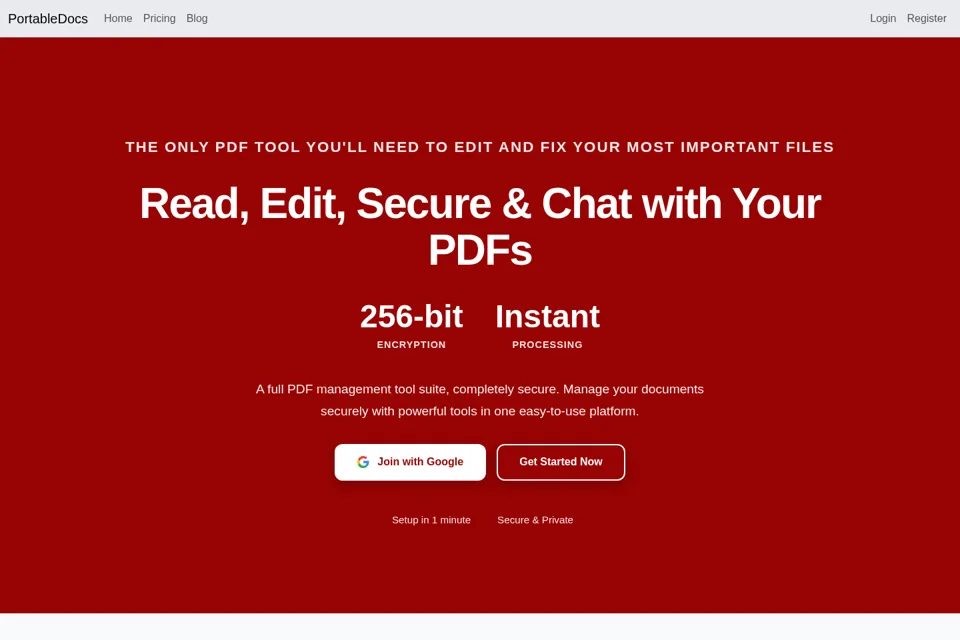 Aperçu de la landing page