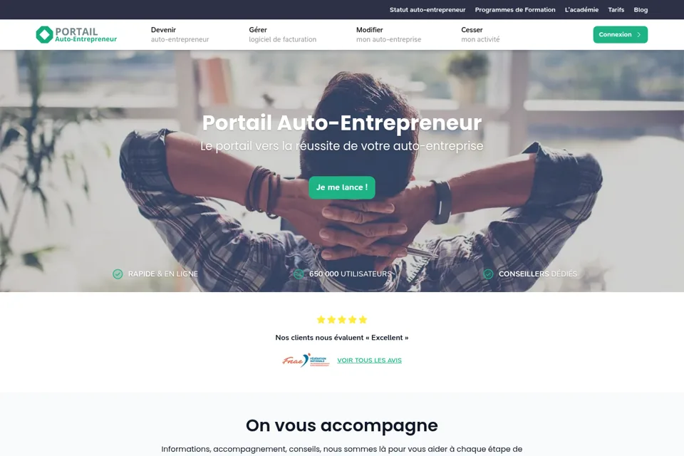 Aperçu de la landing page