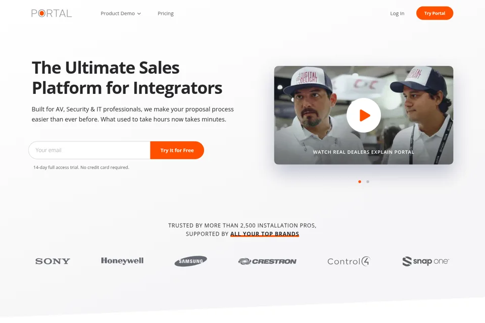 Aperçu de la landing page
