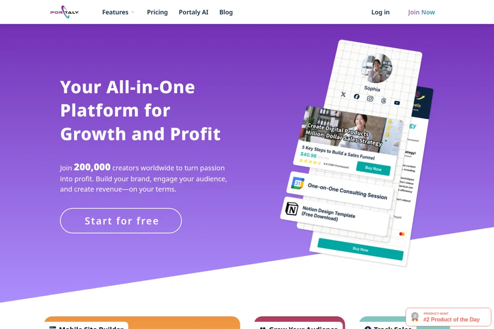 Aperçu de la landing page