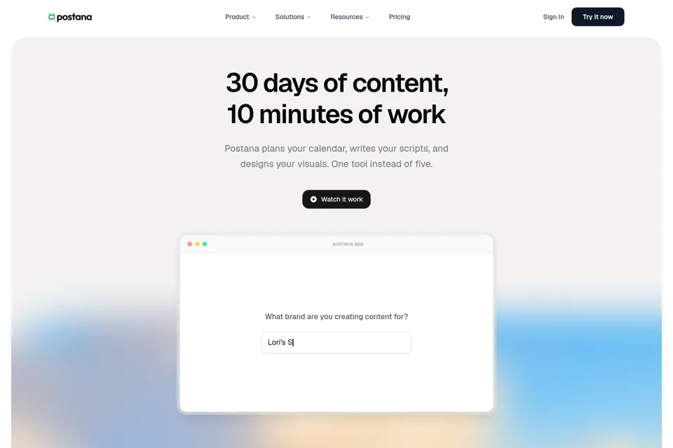 Aperçu de la landing page