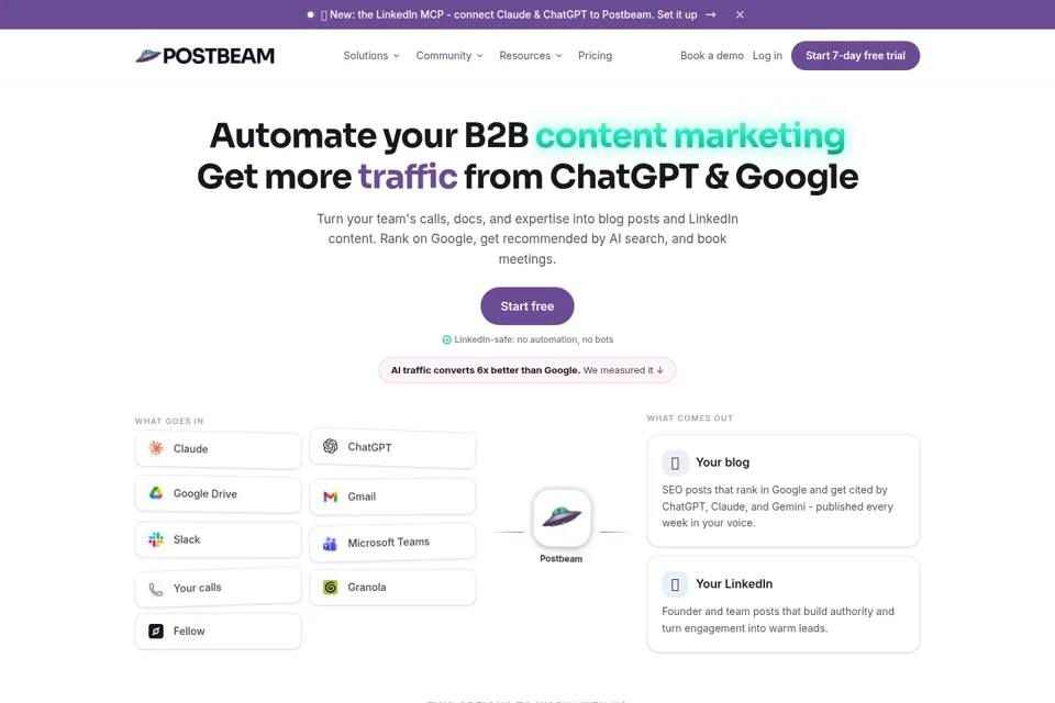 Aperçu de la landing page