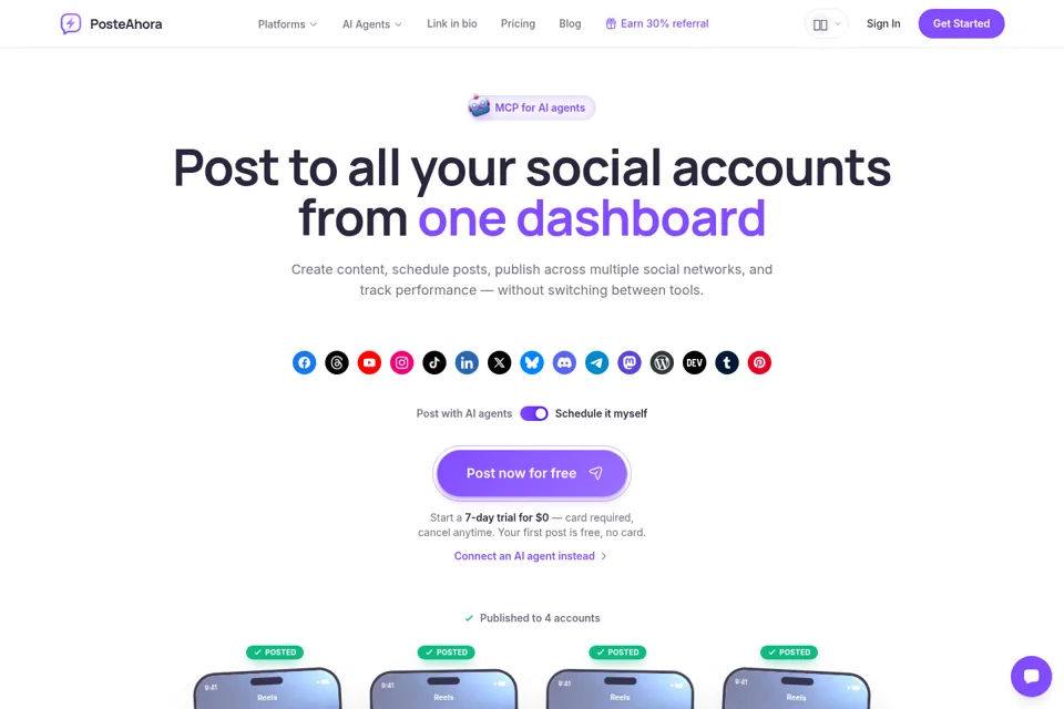 Aperçu de la landing page