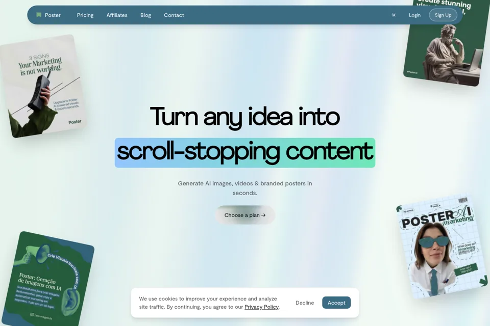 Aperçu de la landing page