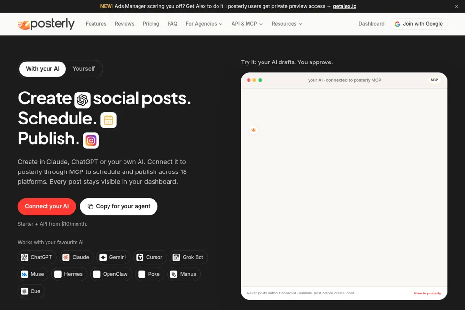 Aperçu de la landing page