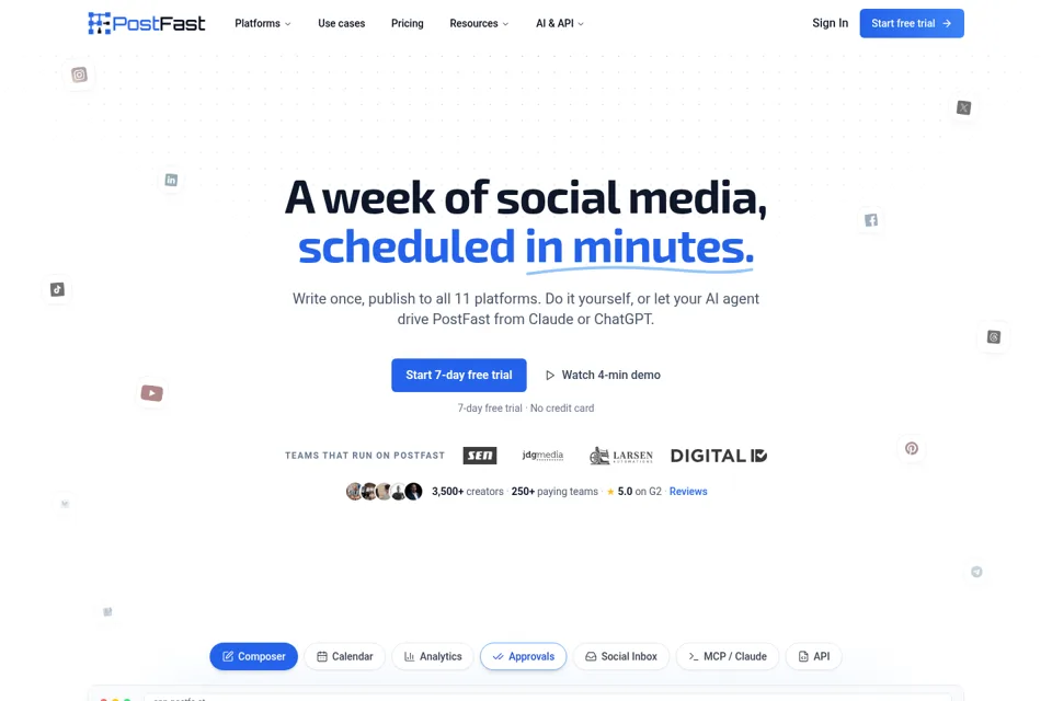 Aperçu de la landing page