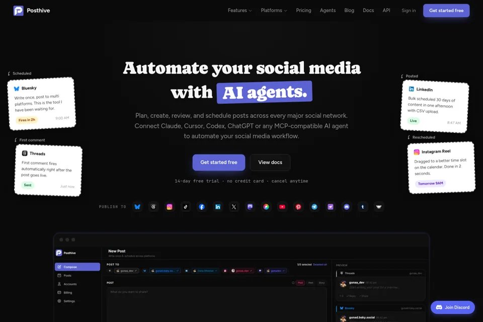 Aperçu de la landing page