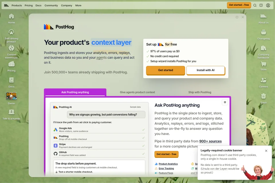 Aperçu de la landing page