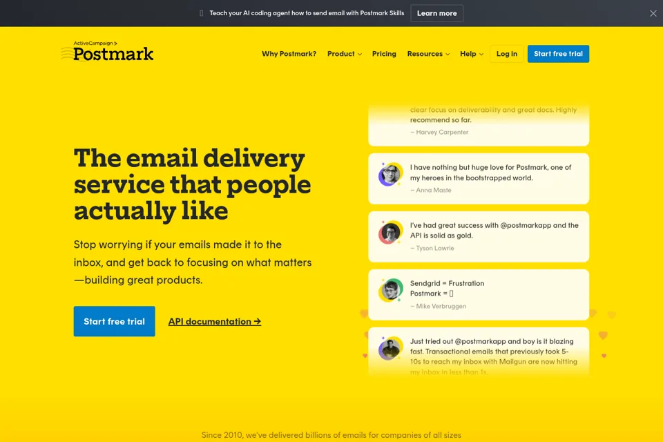 Aperçu de la landing page