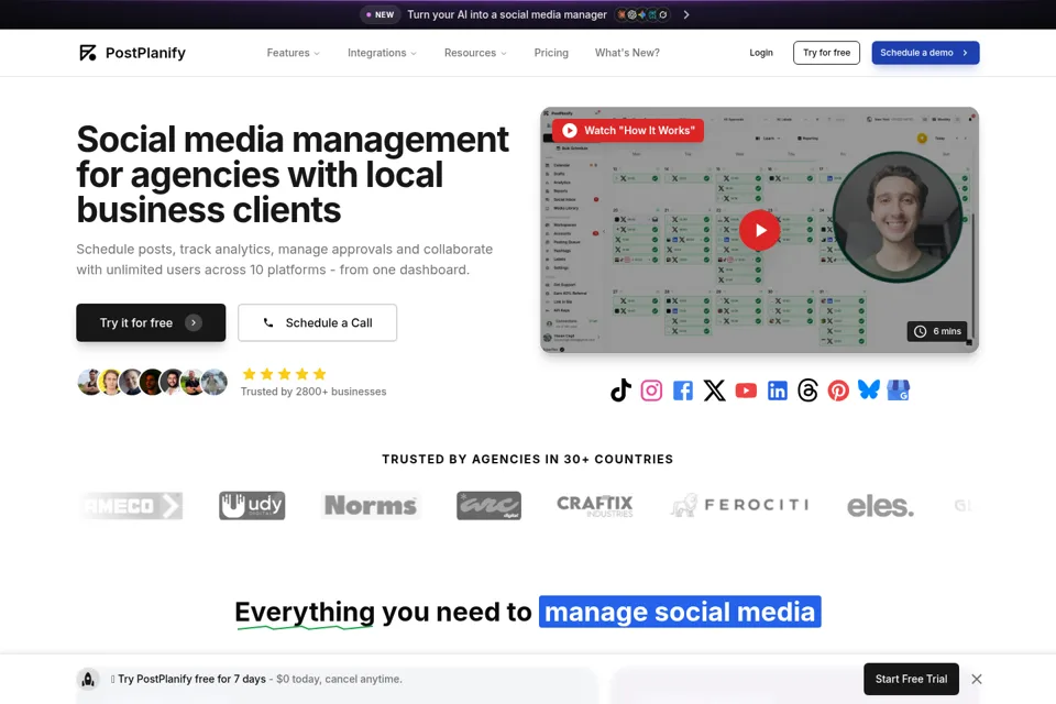 Aperçu de la landing page