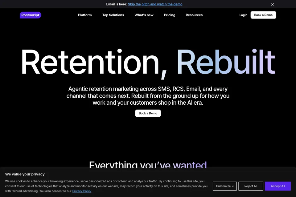 Landing page preview