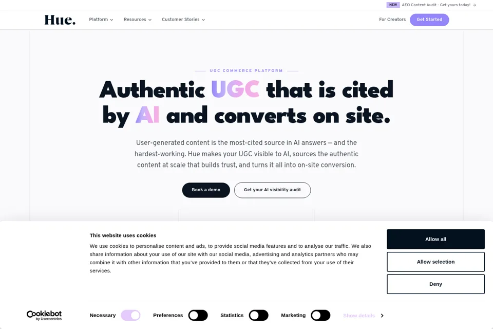 Aperçu de la landing page
