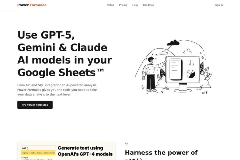 Aperçu de la landing page
