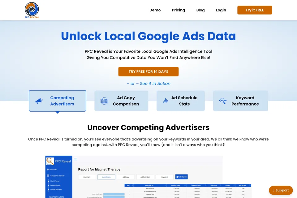 Aperçu de la landing page