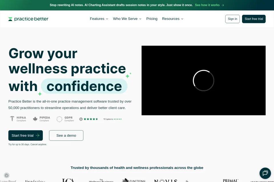 Aperçu de la landing page