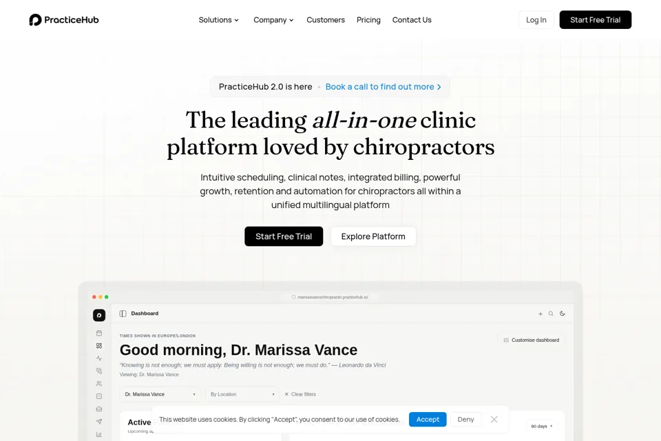 Aperçu de la landing page