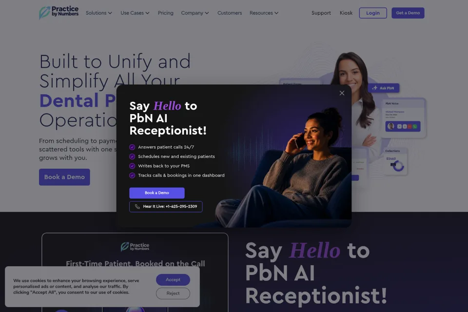 Aperçu de la landing page