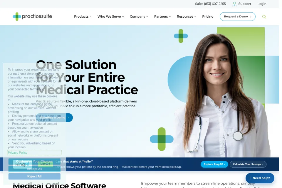 Aperçu de la landing page