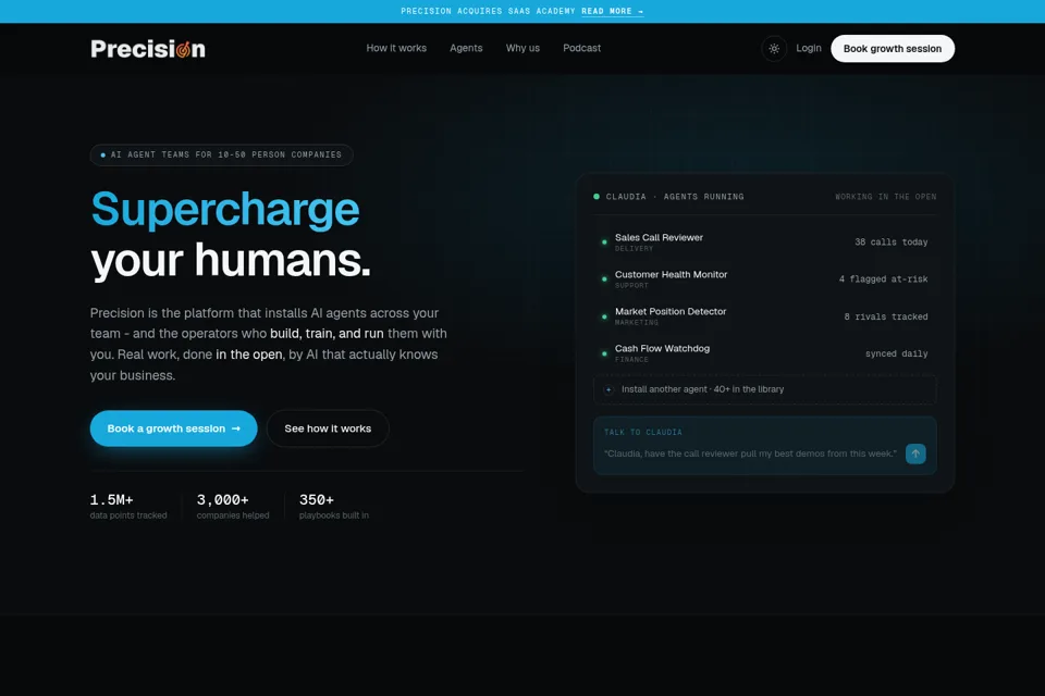 Aperçu de la landing page