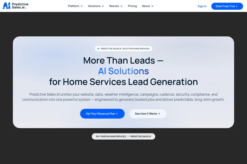 Aperçu de la landing page