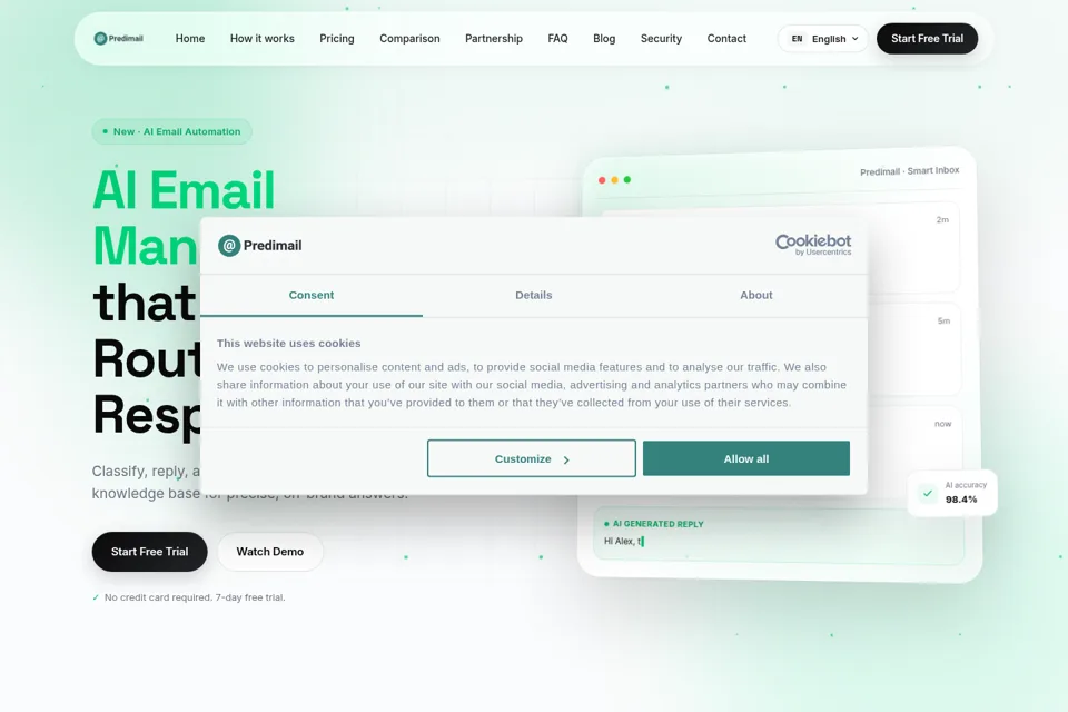 Aperçu de la landing page