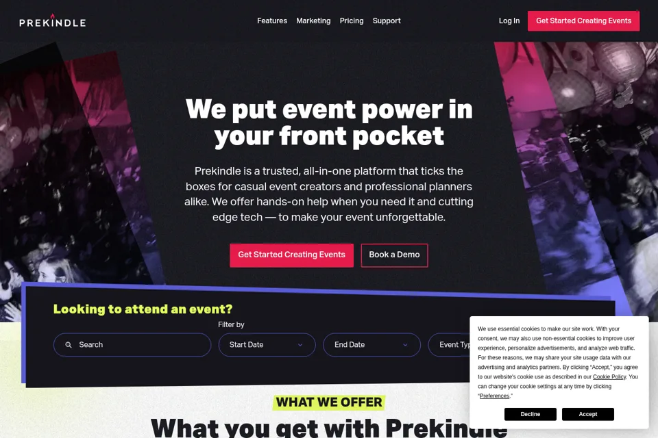 Aperçu de la landing page