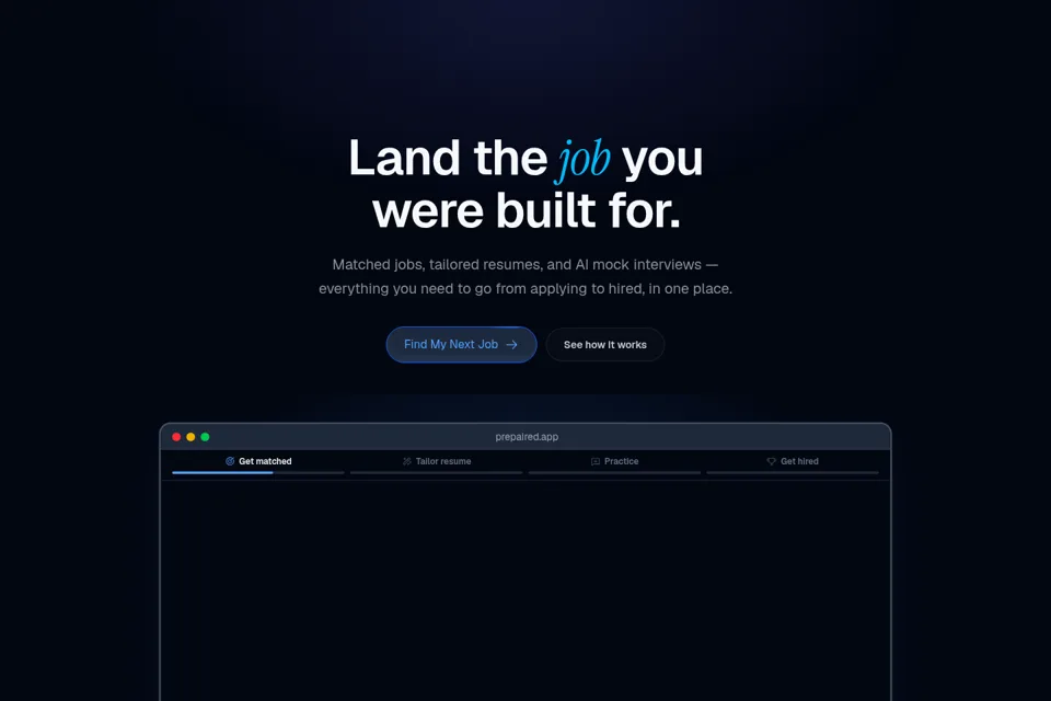 Aperçu de la landing page