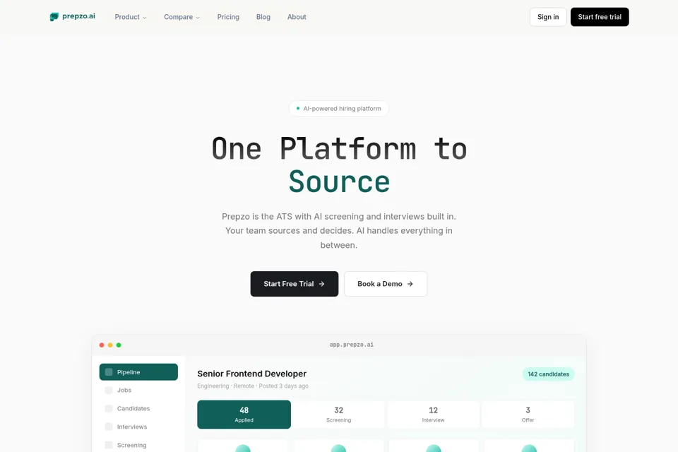 Aperçu de la landing page