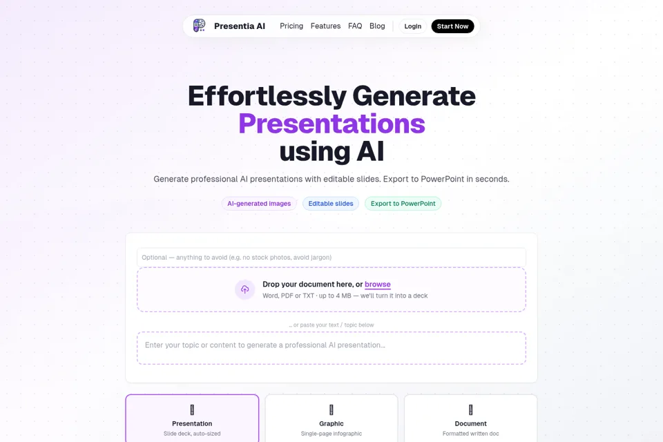 Aperçu de la landing page