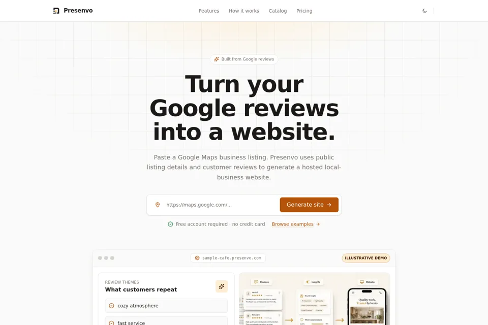 Aperçu de la landing page