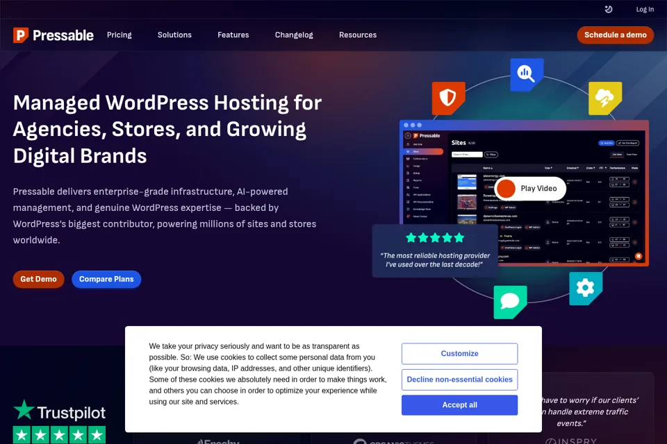 Aperçu de la landing page