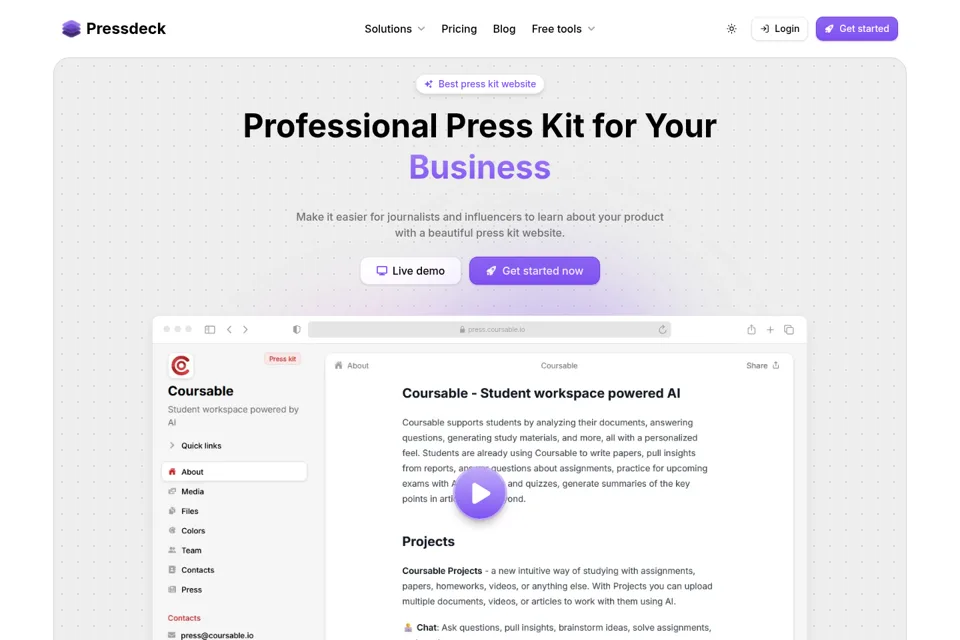 Landing page preview