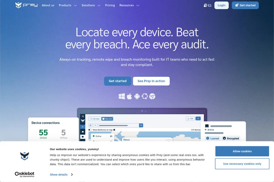 Aperçu de la landing page