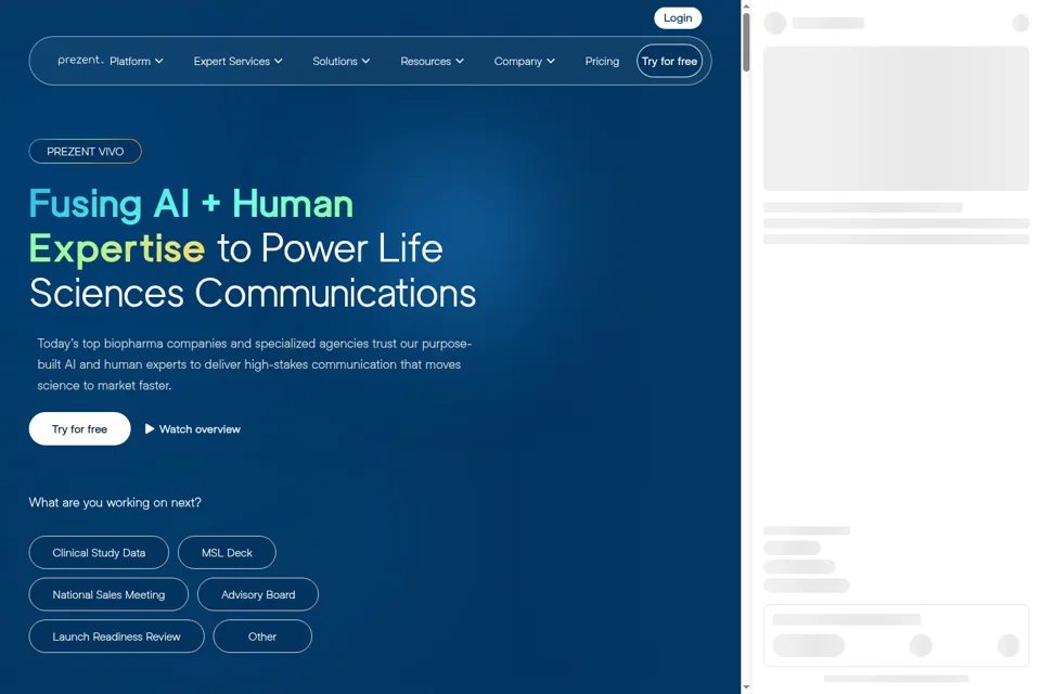 Landing page preview