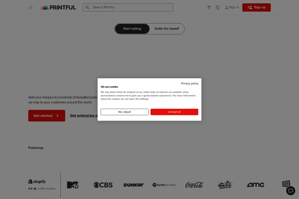Aperçu de la landing page