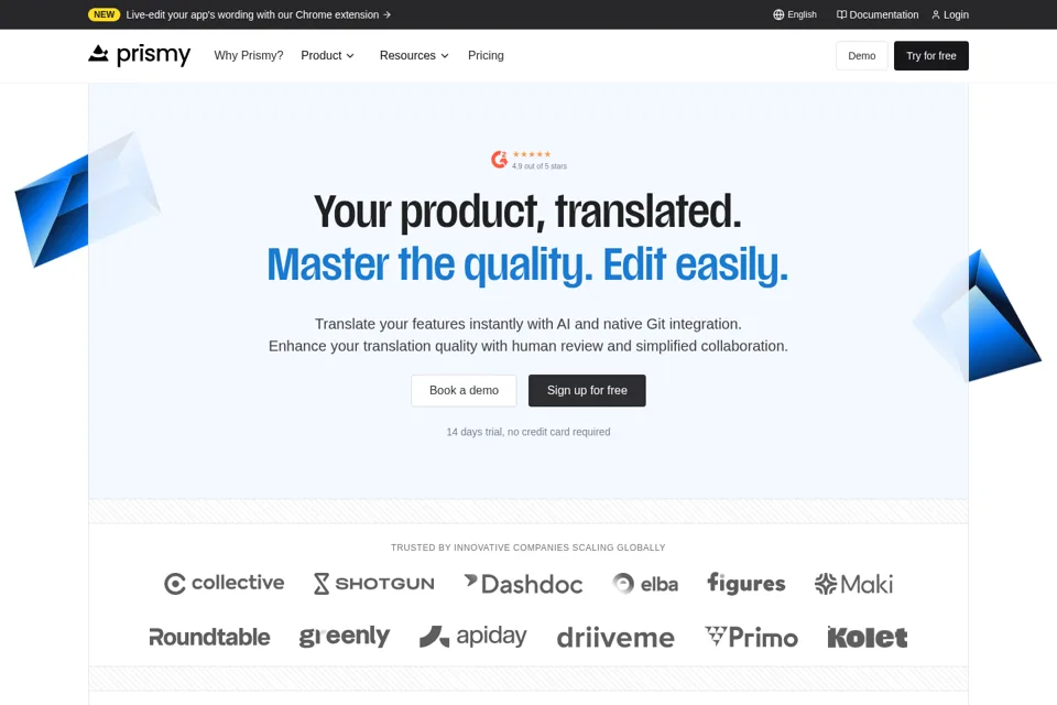 Aperçu de la landing page