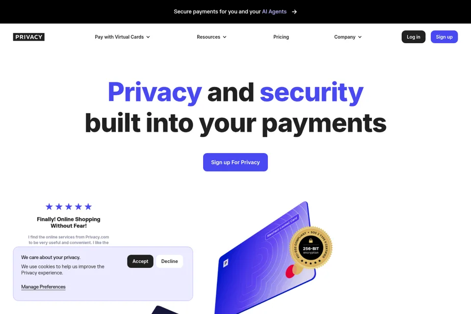 Aperçu de la landing page