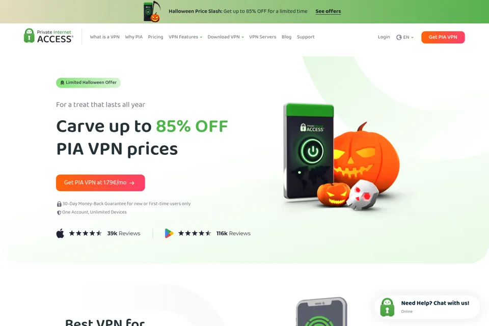Aperçu de la landing page