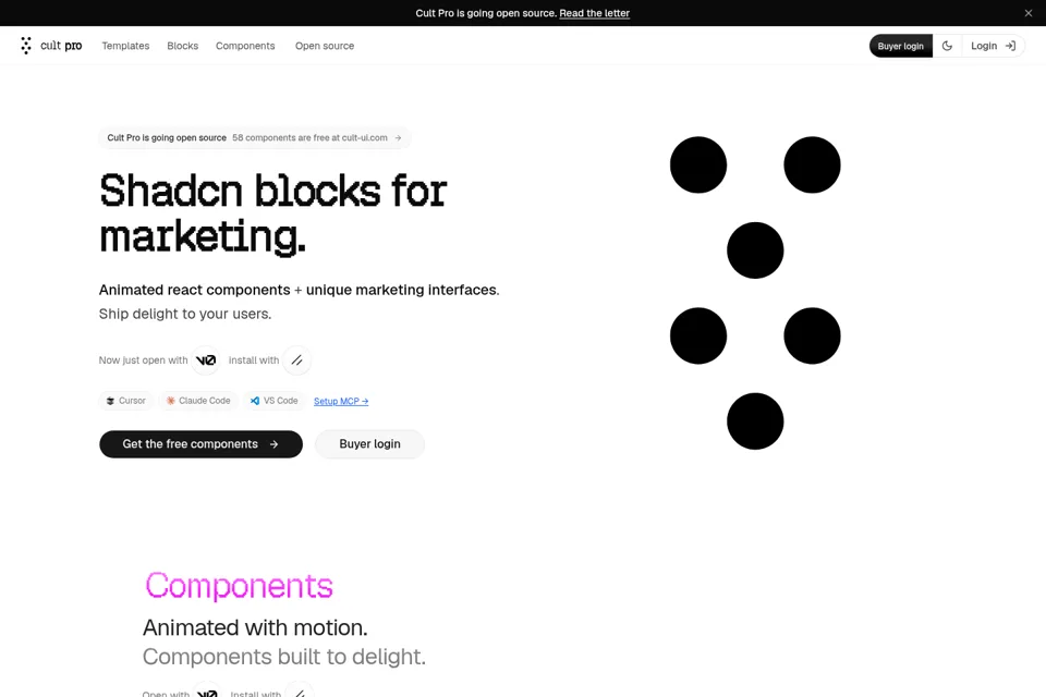 Aperçu de la landing page