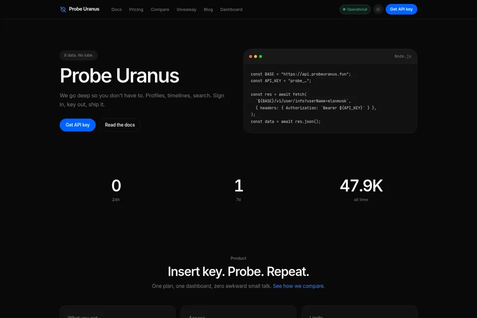 Aperçu de la landing page