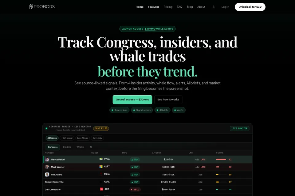 Aperçu de la landing page