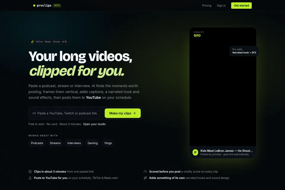 Aperçu de la landing page