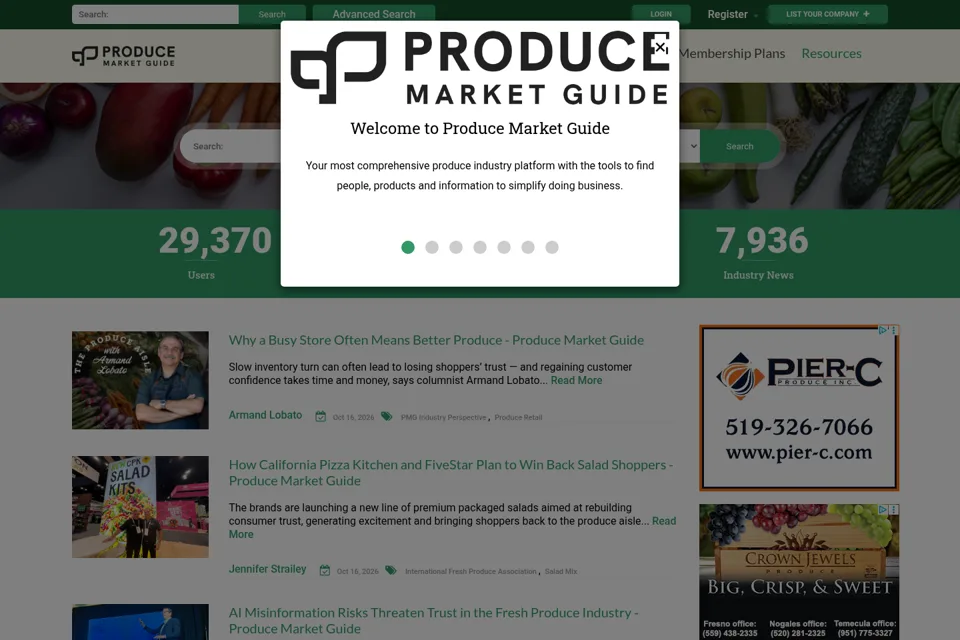 Aperçu de la landing page