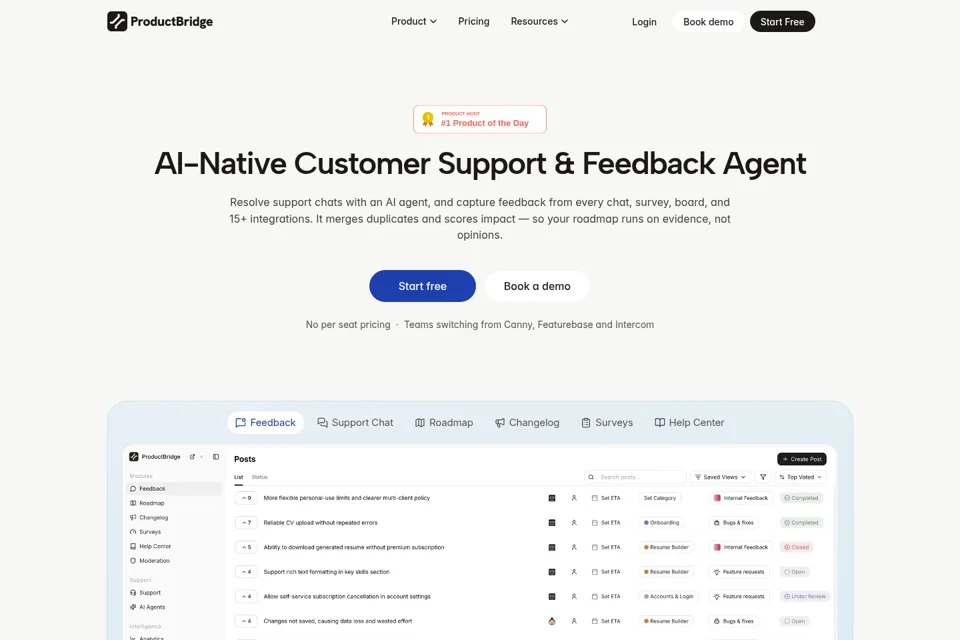 Aperçu de la landing page