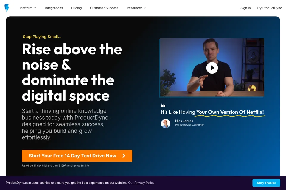 Aperçu de la landing page