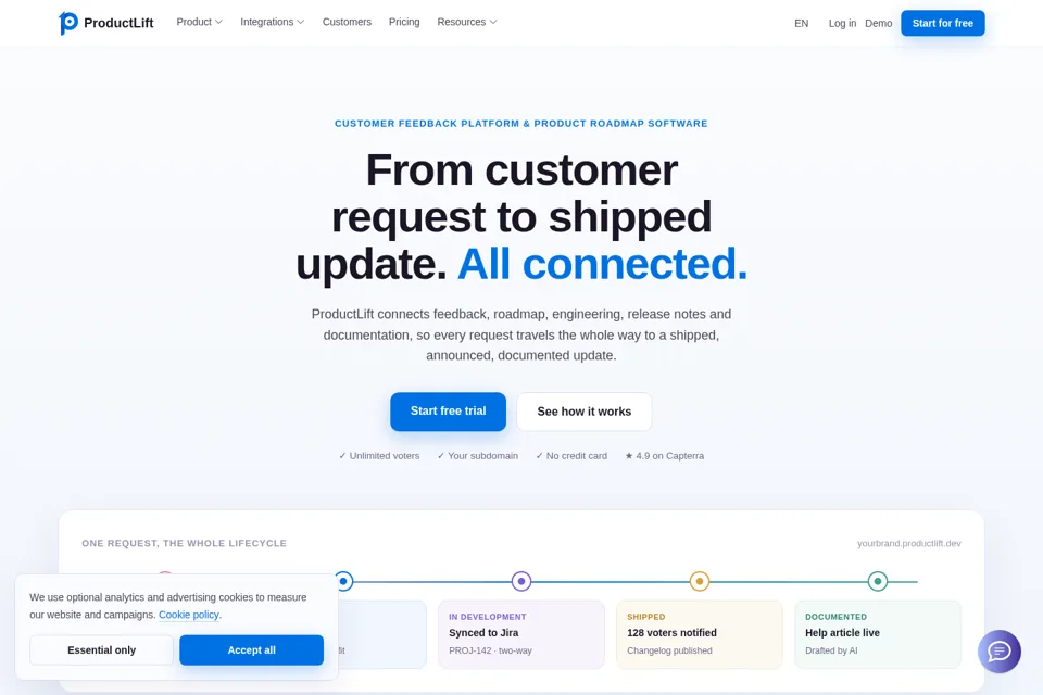 Landing page preview